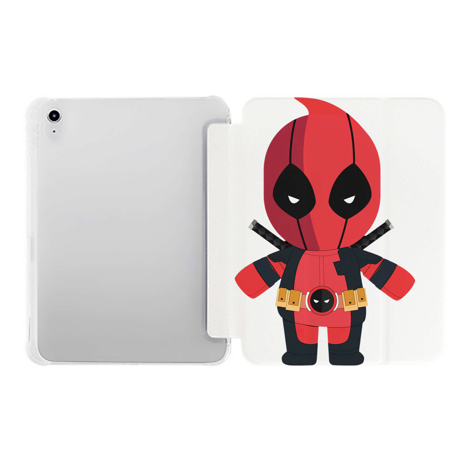 （画像用） Deadpool デッドプール IPad ケース ペン収納付き 三つ折りスタンド PUレザー×シリコン 対応機種9.5/10.5/10.9インチ